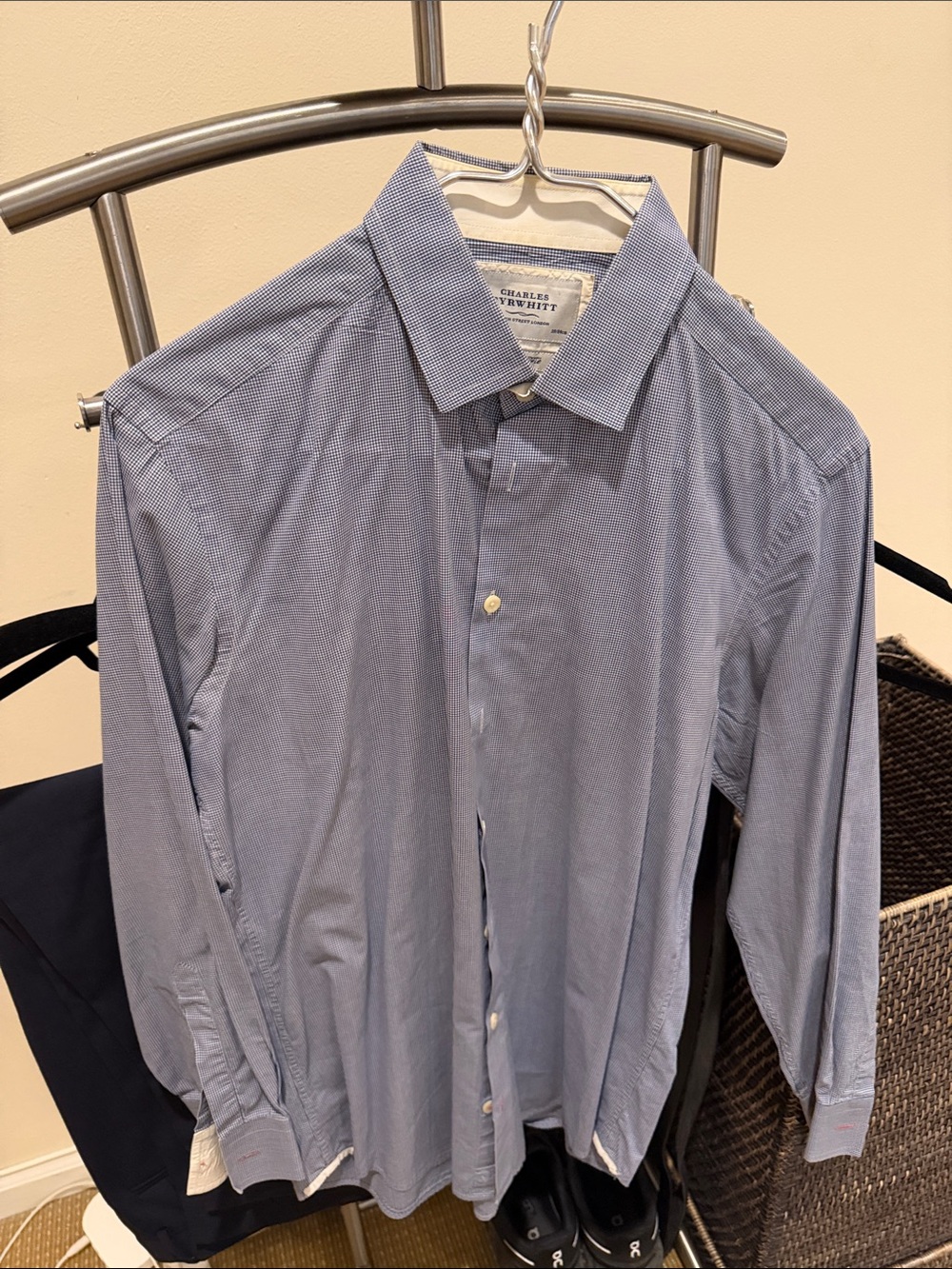 Charles Tyrwhitt Blue Micro-Check Dress Shirt